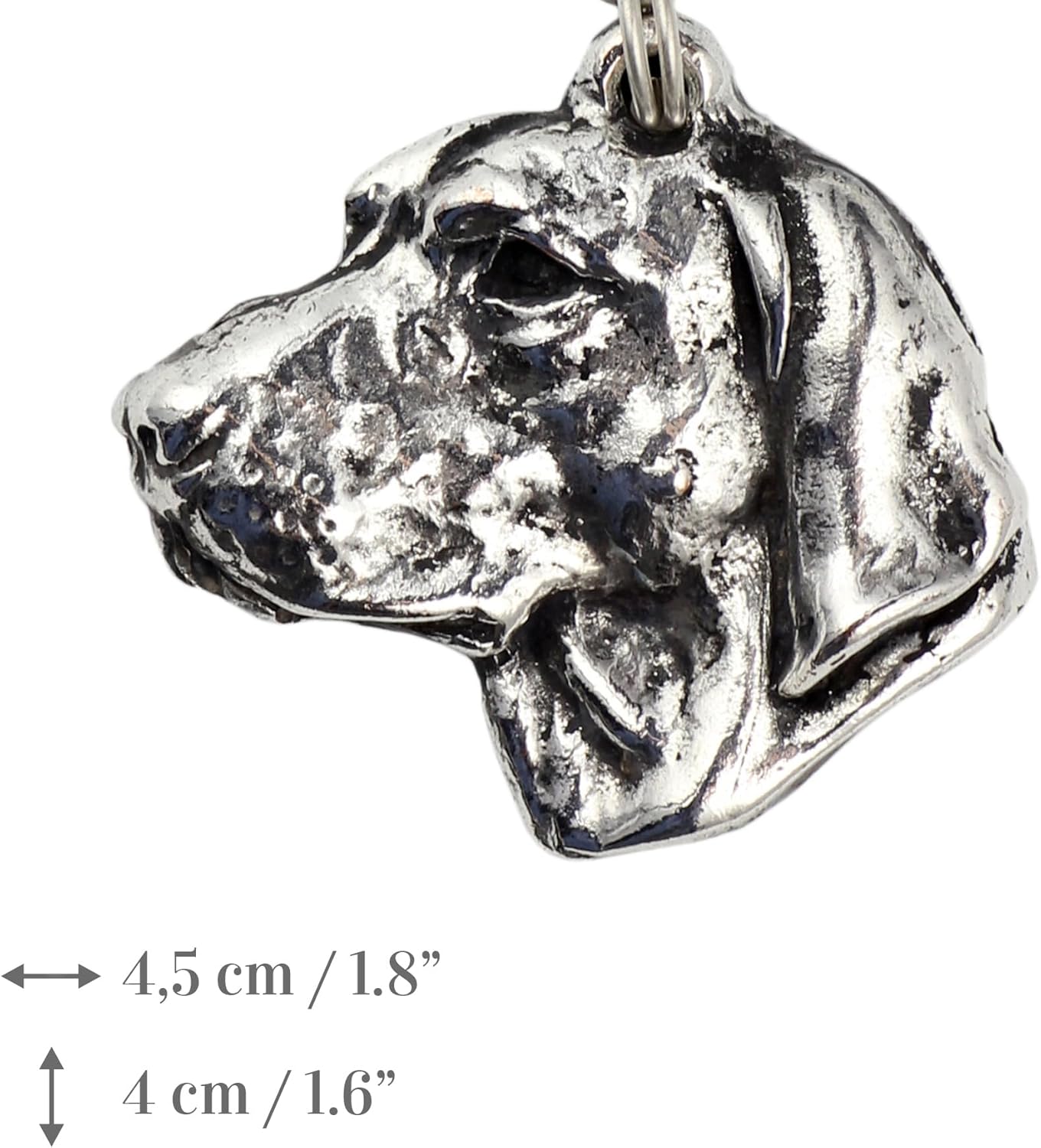 Art-Dog Silver-Plated Dog Pendant on a Leather Strap - Dog Necklace from ArtDog Collection – Silver Dog Necklaces for Men and Women – Dog Breeds Jewelry – Hungarian Vizsla