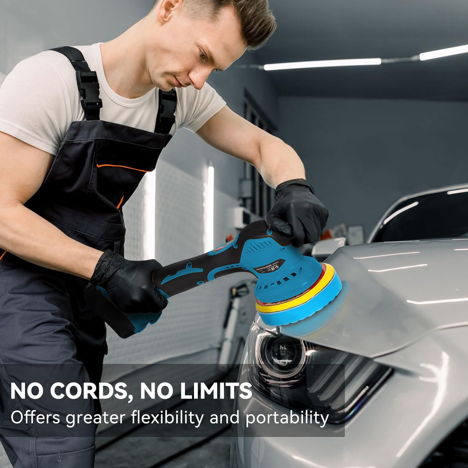 Lucidatrice tampone compatibile con batteria Makita 18 V, tampone orbitale senza fili, tampone orbitale da 15,2 cm, motore brushless per barca, lucidatura e ceratura auto (solo strumento, nessuna