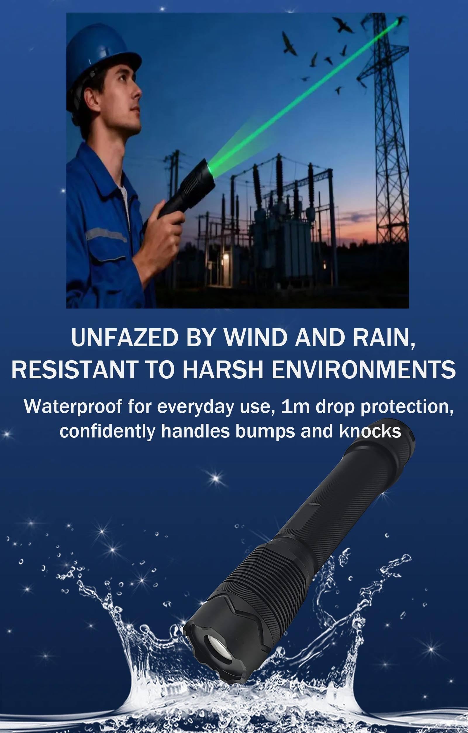 Dispositivo Repelente De Aves De 1 W con Luz Verde, Disuasor Portátil De Mano, 5 Modos, Alcance 1000 M, Recargable, para Agricultura, Aviación, Exploración