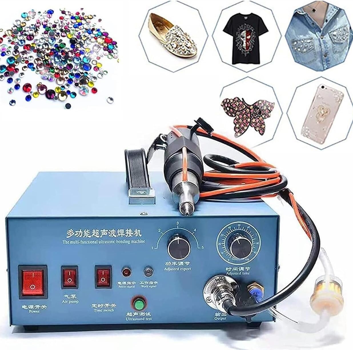 500W Rhinestone Applicator, Pearl Beads Setting Machine, 80 Pieces/Minute Hotfix Rhinestone Press Fixing Machine, for Clothing, Shoes, Decorations
