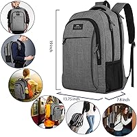 Vista 75 de MATEIN - Mochila empresarial para laptop de 15.6 pulgadas, mochila de viaje con puerto de carga USB, resistente al agua, para trabajo, universidad