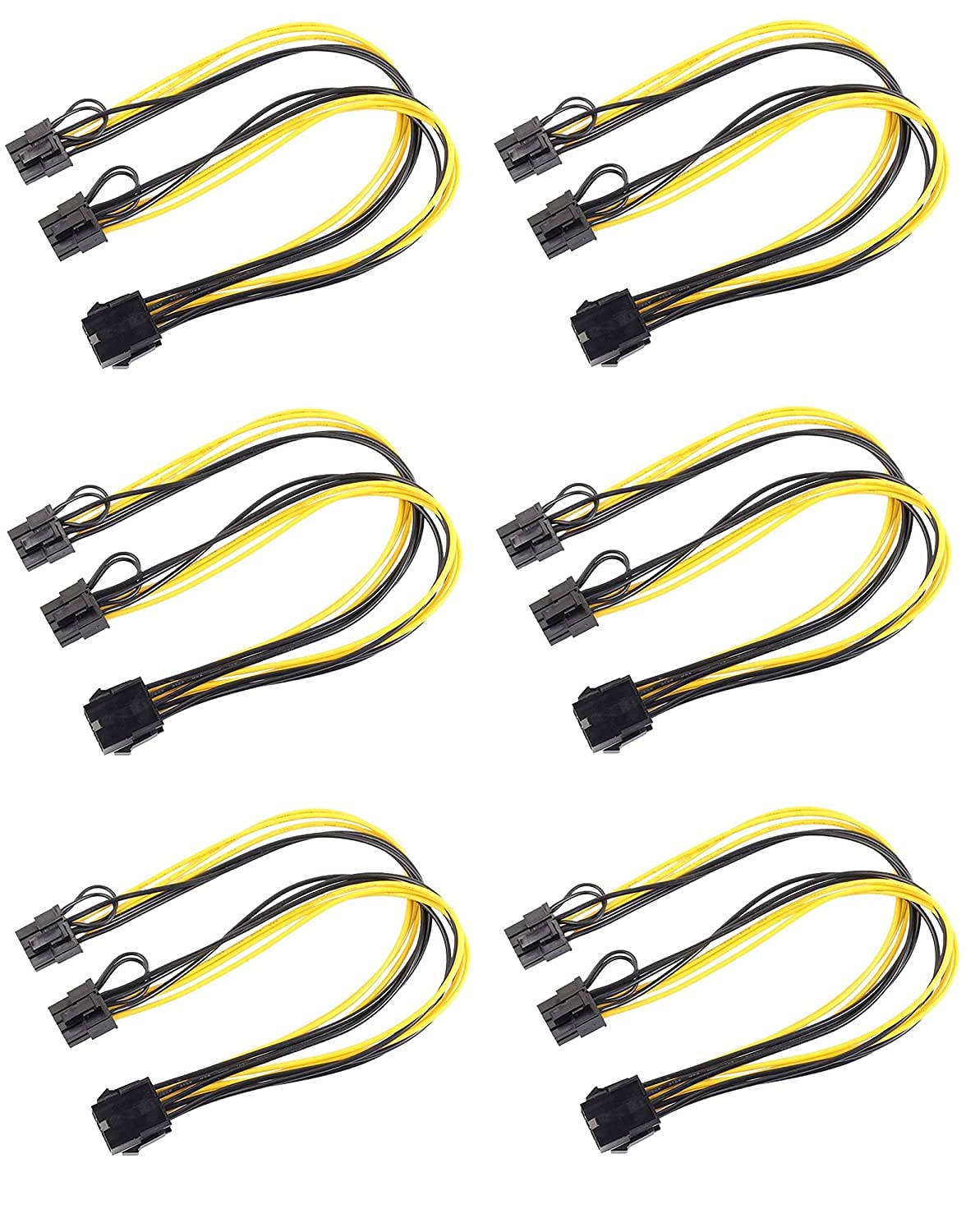 (Pack of 6) Hi-Lite Essentials 8Pin Female PCIe to 2 PCIe 8Pin (6P+2P) Male Power Cable, Splitter Graphics GPU Graphics Video Card Wire 20cm -18 AWG for Mining/Gaming (B09FY3M6JV) Amazon Price History, Amazon Price Tracker