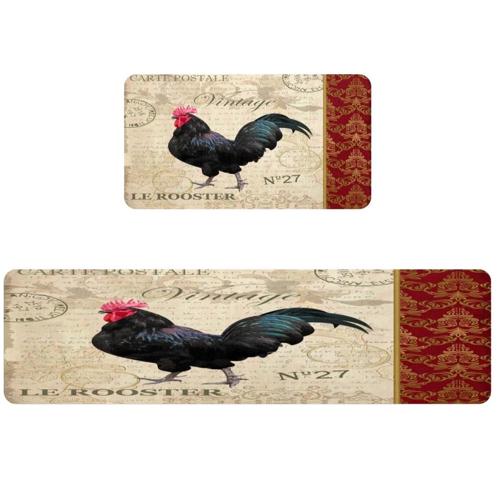 Tapis de cuisine antiderapant pour eviter les glissades lot de 2 lavable et retro