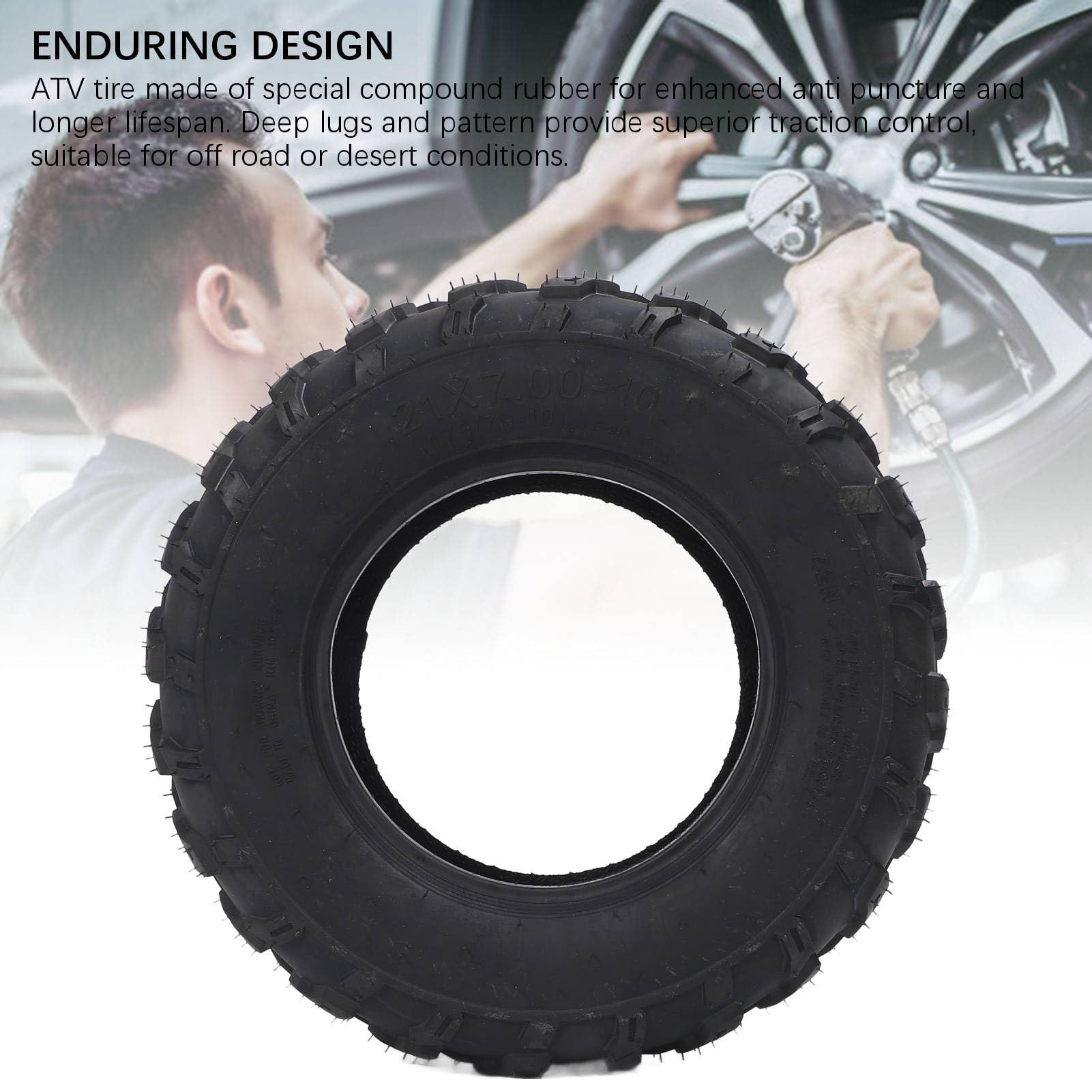 Opony 21x7 do 10, Opony ATV UTV, Przednie Tylne Quad Sportowe z doskonałą kontrolą Przyczepności i Trakcji, głębokość Bieżnika 10 Mm, 4 -warstwowe Nylon, Projekt Zrzucania Błota