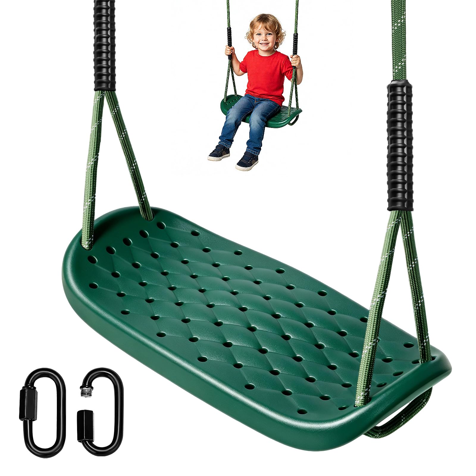 WWFFEN Outdoor Swing Non-Slip Tree Swing Seat for Garden