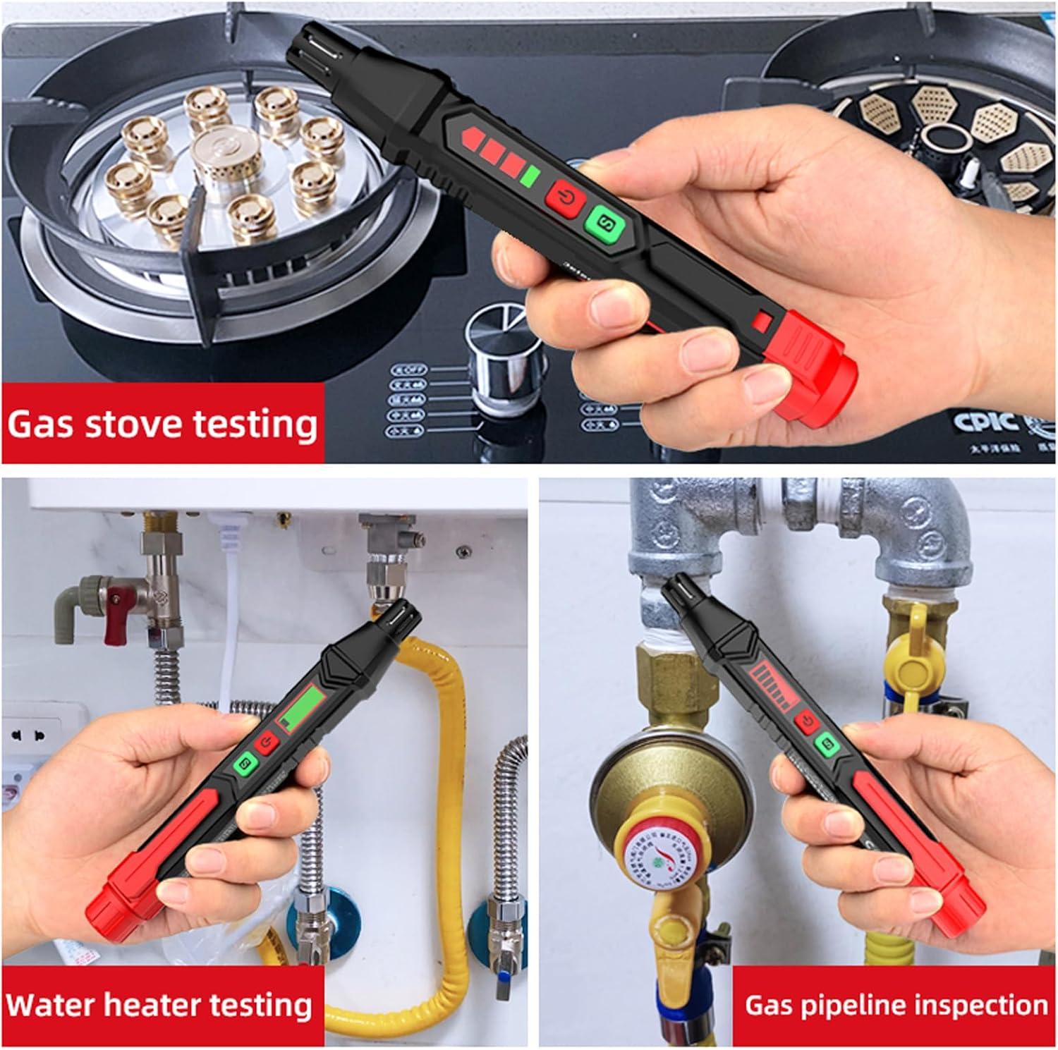 ガス漏れ検知器、可聴および視覚アラーム付きポータブル可燃性ガス検知器、低電力高感度ガススニファー、業界パイプラインの漏れガス源の位置 【複合】