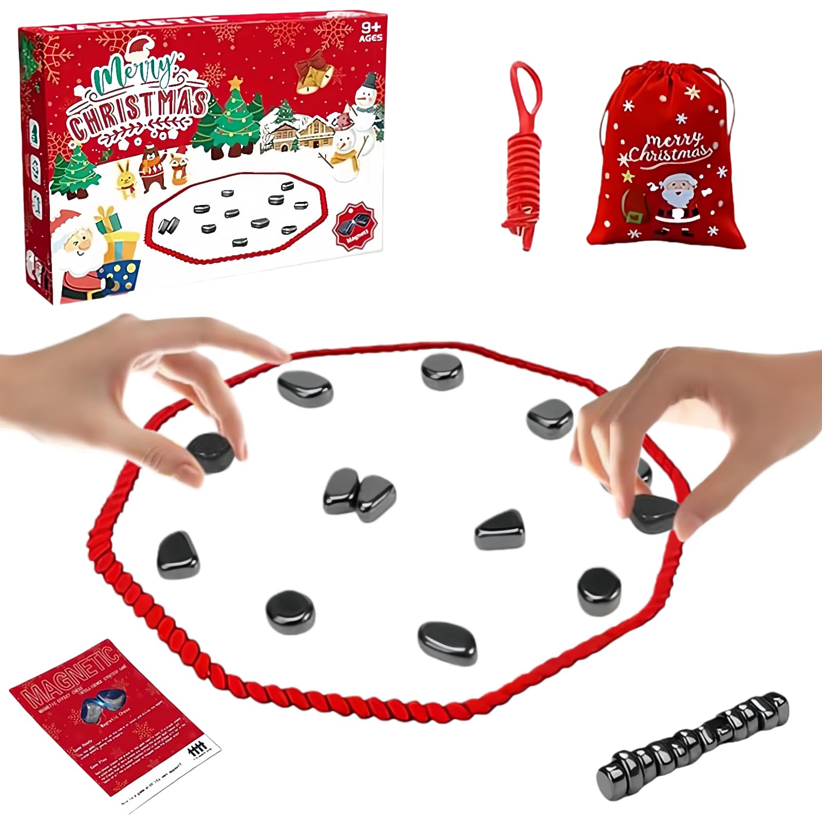 AnLipro 30 piece and Rope Magnetic Chess Game Set - Portable Magnetic Chess Board for Children and Adults, Brain Boosting Strategy Game, Perfect for