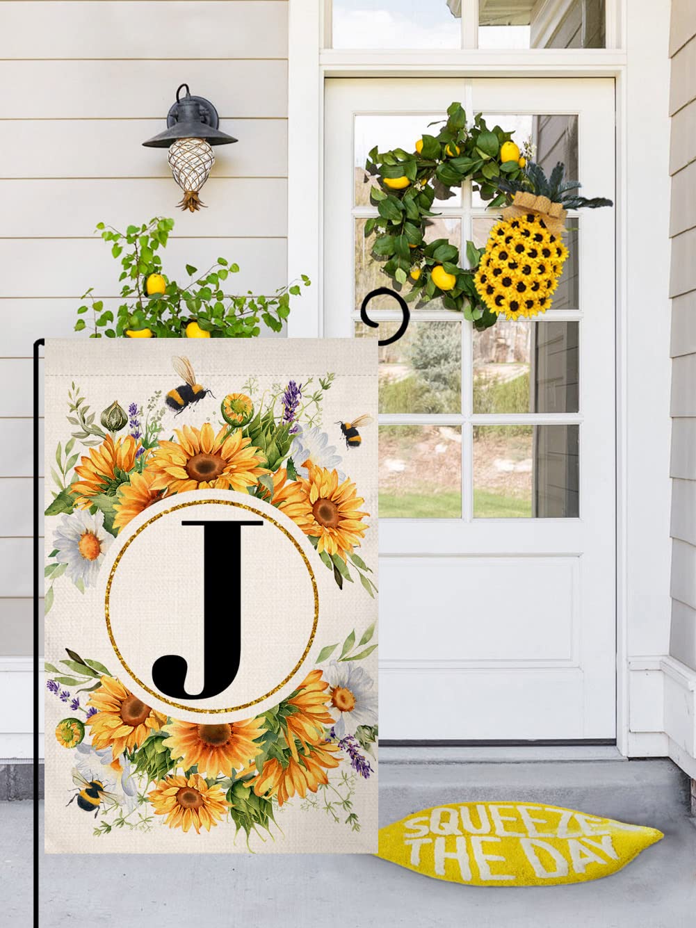 Gartenflagge Mit Monogramm „J“ – Doppelseitig Bedruckt, Aus Leinen, 30,5 X 45,7 Cm – Ideal Für Garten, Terrasse & Balkon