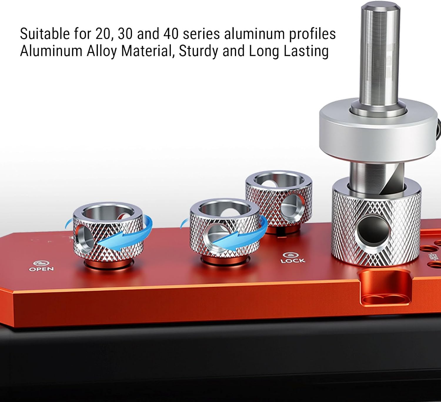 Garosa Aluminum Profile Drill, Aluminum Alloy Drill Jig with Precise Hole Alignment for 20 30 40 Series Profiles, Simplified Tapping Process for M5 M6 M8 Threads