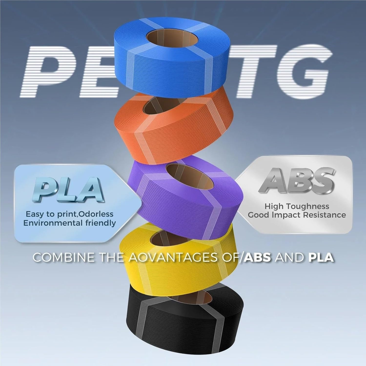 For creality PETG Filament Refill 1.75mm 3D Printer Filament 1kg Filament on Aluminum Reusable Spool Dimensional Accuracy ±0.03mm(Green)