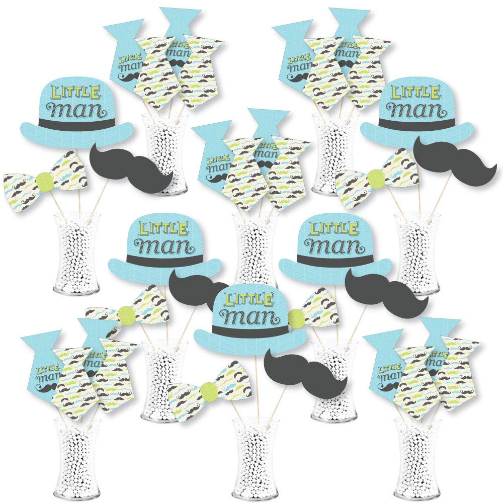 Big Dot of HappinessDashing Little Man Mustache Party - Baby Shower or Birthday Party Centerpiece Sticks - Showstopper Table Toppers - 35 Pieces