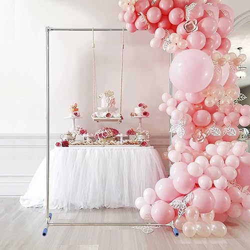 Miniatura 6 de Soporte de arco de boda, arco de 7 x 4 pies para ceremonia de boda, marco cuadrado de metal resistente para fiestas, jardín, aniversario, baby