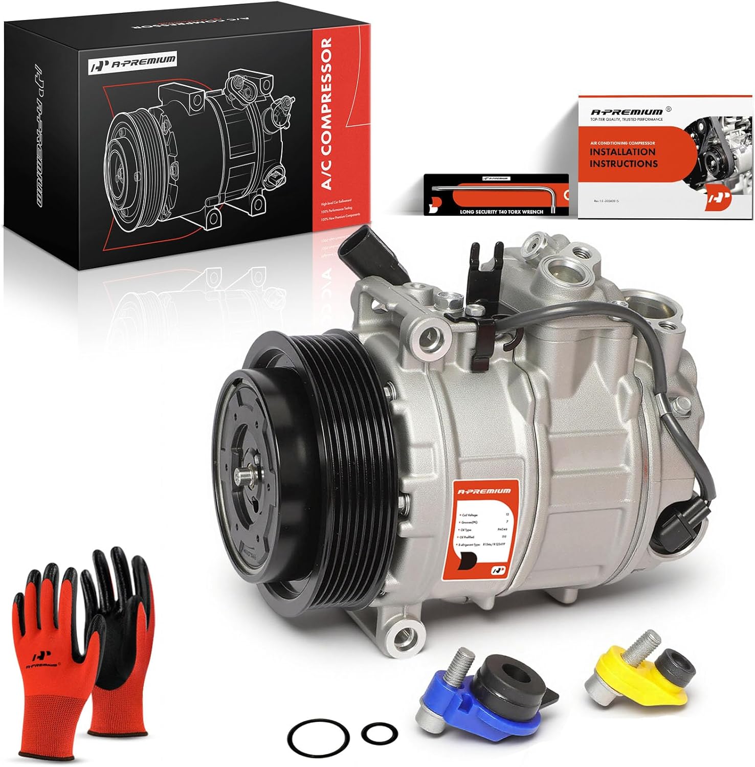 A-Premium Air Conditioner AC Compressor with Clutch Compatible with Porsche Panamera 2010-2016, 3.0L 3.6L 4.8L