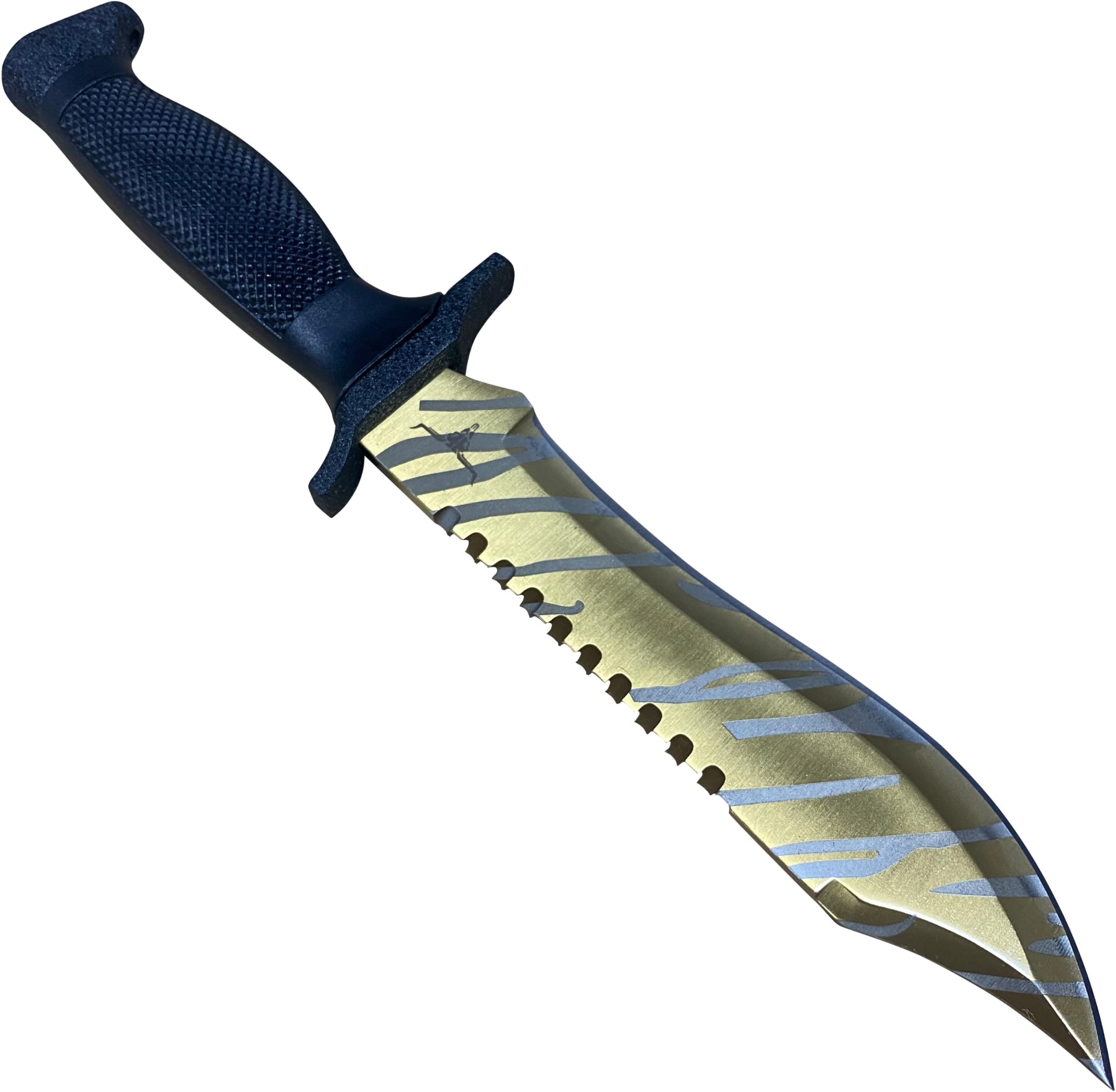 12" csgo Bowie knife - Tiger Tooth, Stainless steel Blades sharp, X-shaped sawtooth on the blade back