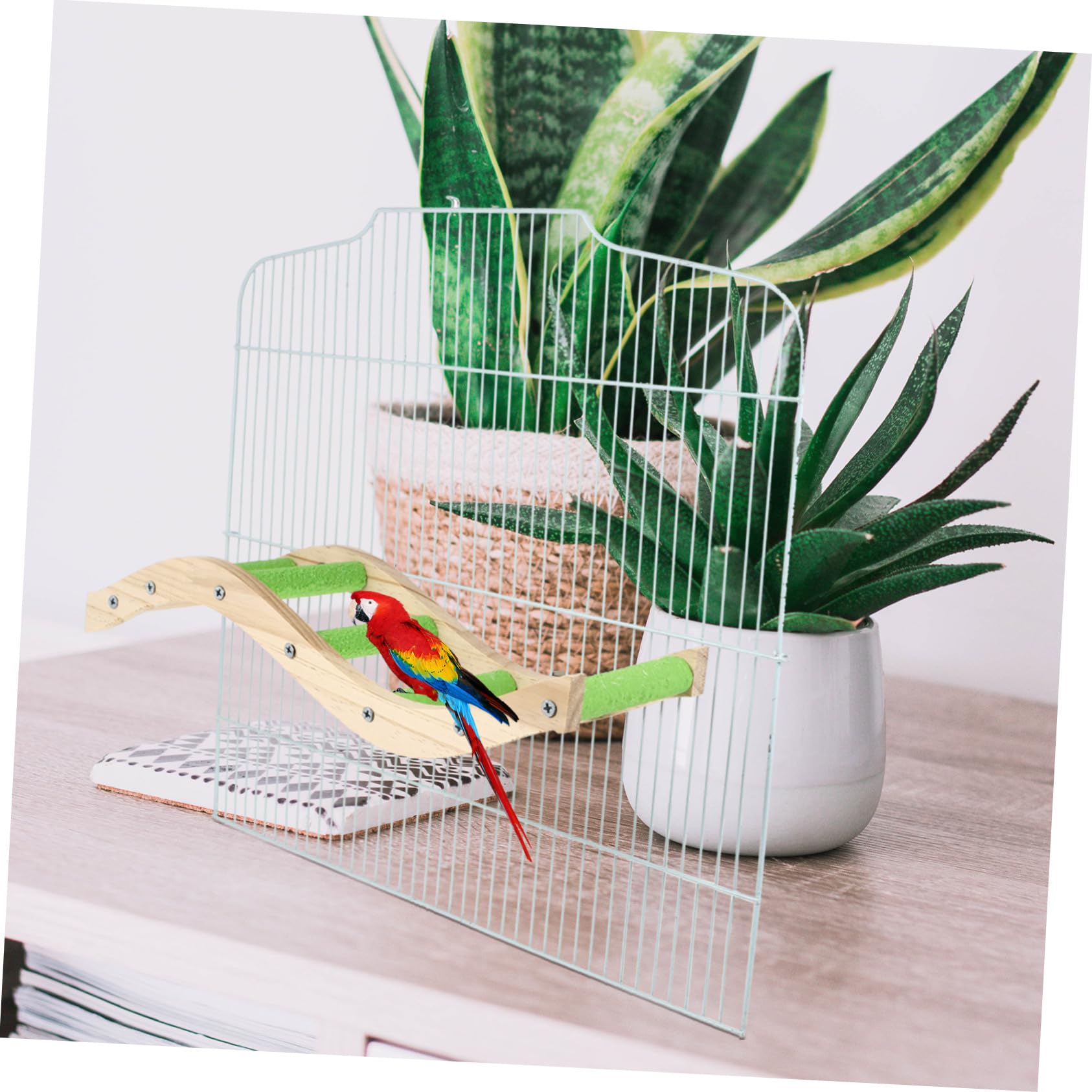 Levemolo Parrot Ladder Wooden Climbing Accessory for Birds for Cockatiels Parakeets and Lovebirds Fun Healthy Playtime and Home Enhancement