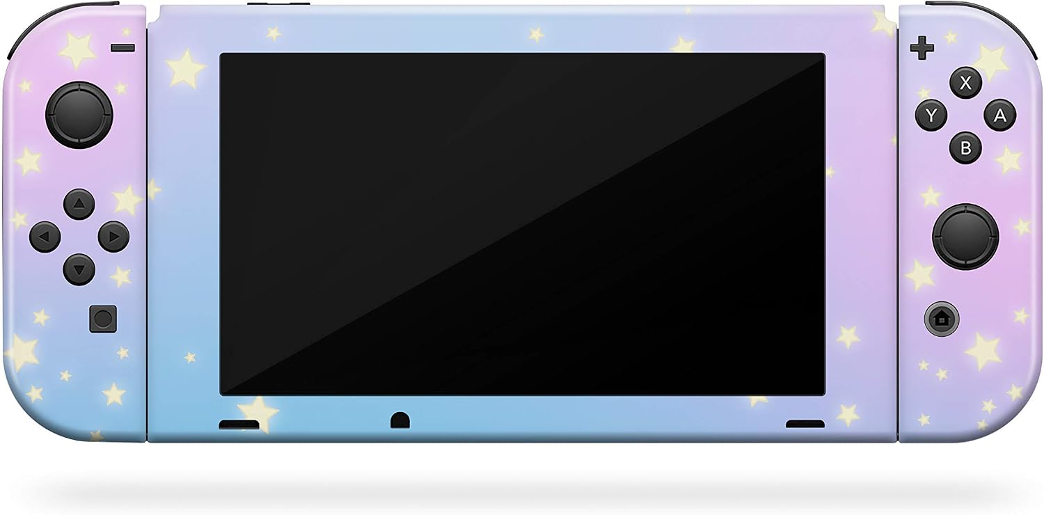 TACKY DESIGN Clouds Skin Compatible with Nintendo Switch Skins Decal, Stickers Blue Pastel Starry Sky Vinyl 3M Moon Full wrap Cover