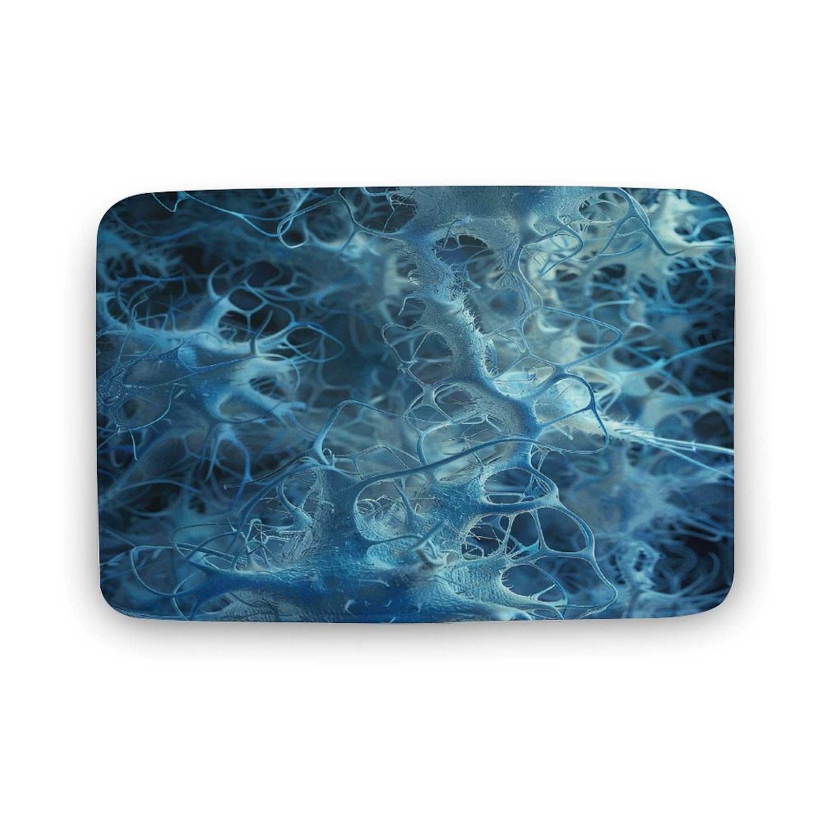 Alfombra felpudo para entrada y baño con estampado de neuronas azules de 40 x 60 cm