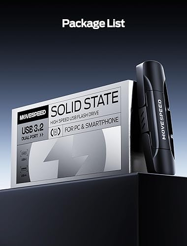 Miniatura 7 de MOVE SPEED Unidades de estado sólido de 1 TB, SSD externo de velocidad de lectura de 570 MBS con doble puerto tipo C + USB 3.2 SSD portátil para