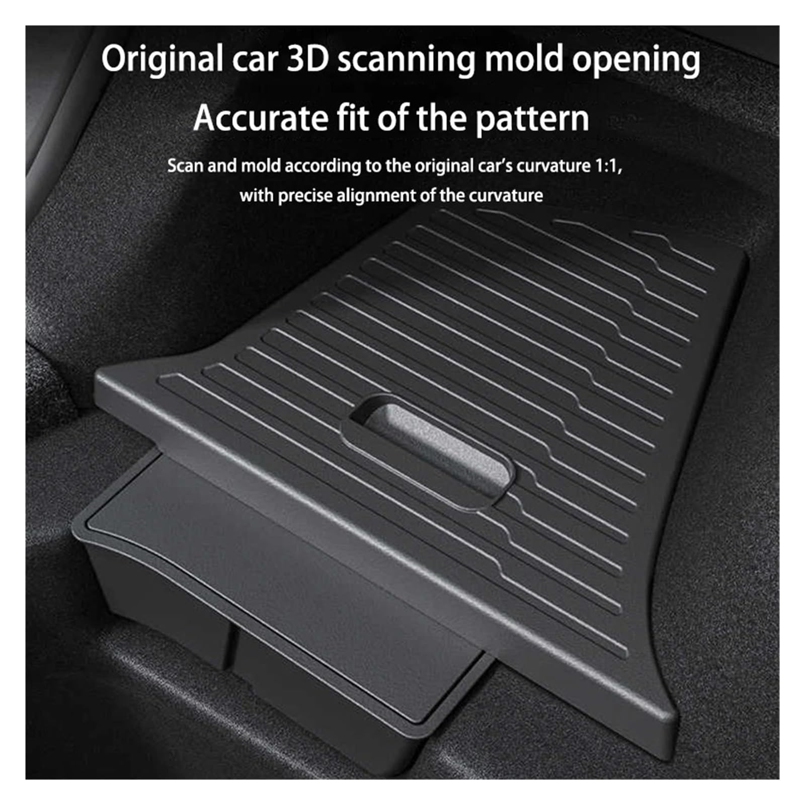 Kofferraumabdeckung Rollo Für Tesla Für Model Y Für Juniper Ab 2025: TPE Kofferraum-Seitenablagefach-Abdeckplatten-Organizer-Nachrüstungszubehör Cargo Cover(Bucket with Size Cap)