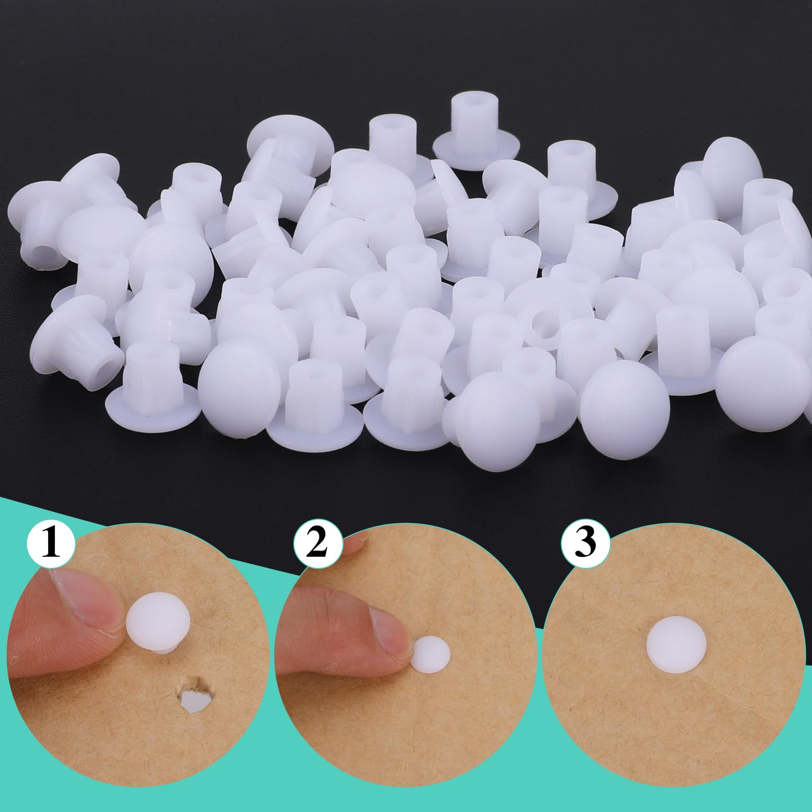 Aoktorkit 100 Pcs Plastic Plugs, 12mm White Plastic Hole Plugs, Locking Insert End Cap, Hole Covers For Screw Holes Furniture Machines Cabinets