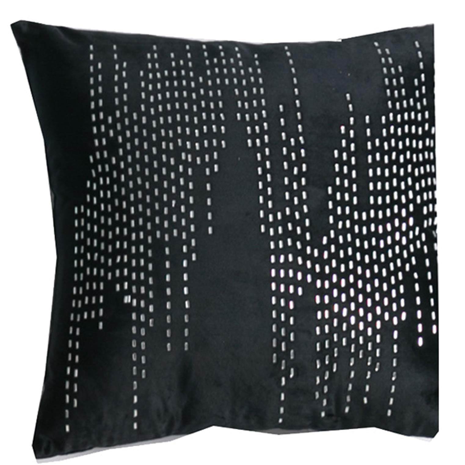 BAMCQ Velvet Bed Runner with Tassel, Rhinestones Bedding Bedspread Throw, Bed Scarf Protection Decoration for Bedroom,Black-45X45cm Cushion Cover and Core X1