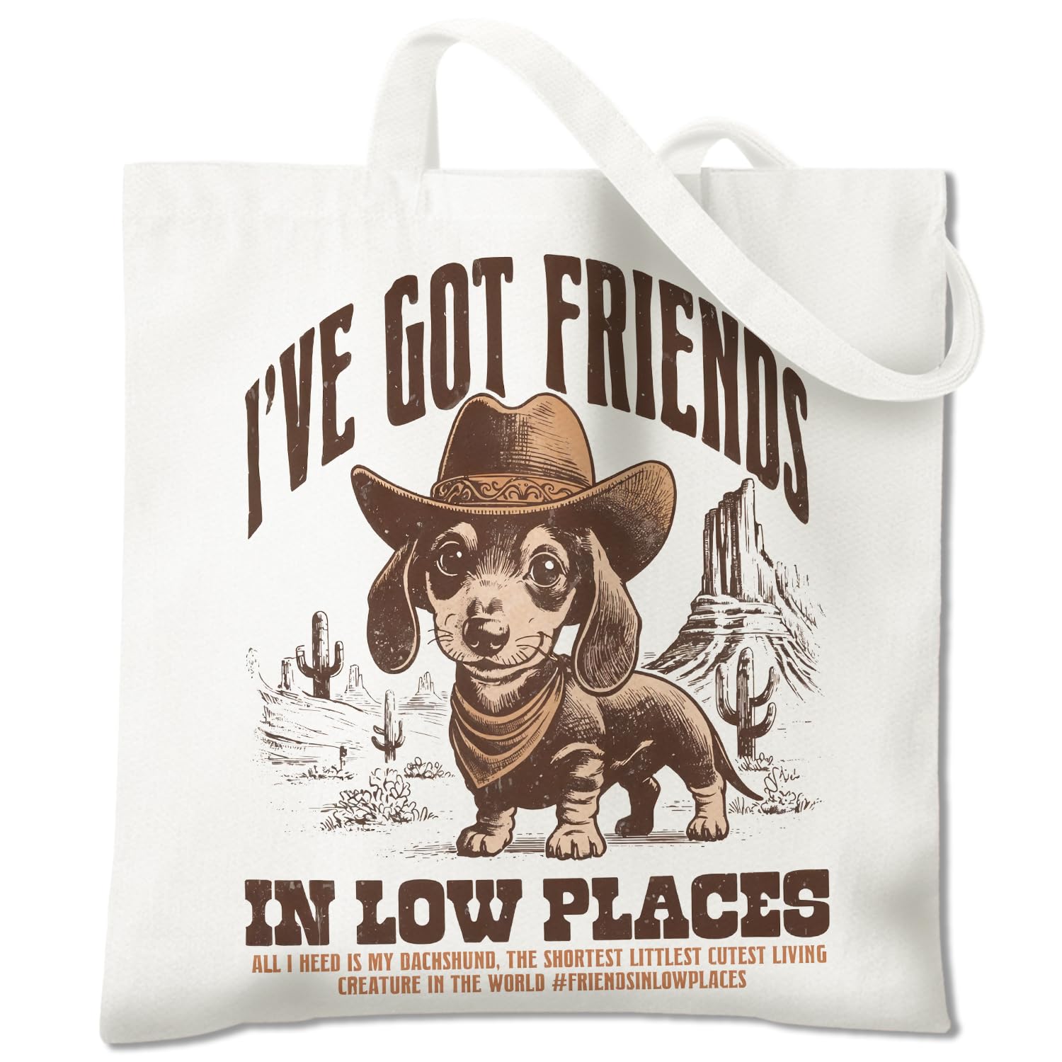 Zomhix Western Cowboy Dachshund Tote Bag, Dachshund Lovers Gifts Canvas Tote Bags for Women, Wiener Dog Gifts for Women Reusable Grocery Shopping Bags