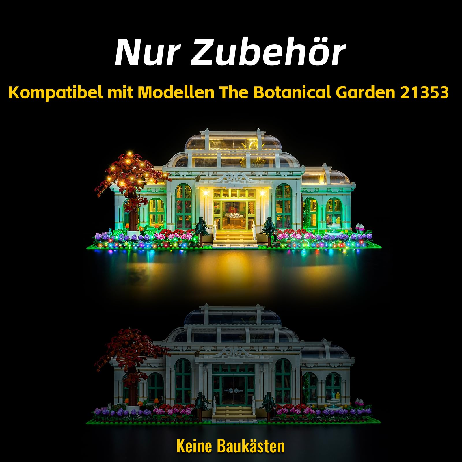 Zestaw oświetlenia dekoracyjnego do Lego The Botanical Garden (No Lego), zestaw oświetlenia dekoracyjnego do Lego 21353 Ogród Botaniczny Kreatywna zabawka - Wersja standardowa