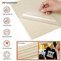 Vista 5 de WRAPXPERT Rollos de vinilo HTV color crema, vinilo de transferencia de calor beige de 12 x 5 pies, vinilo para planchar para camisetas, vinilo
