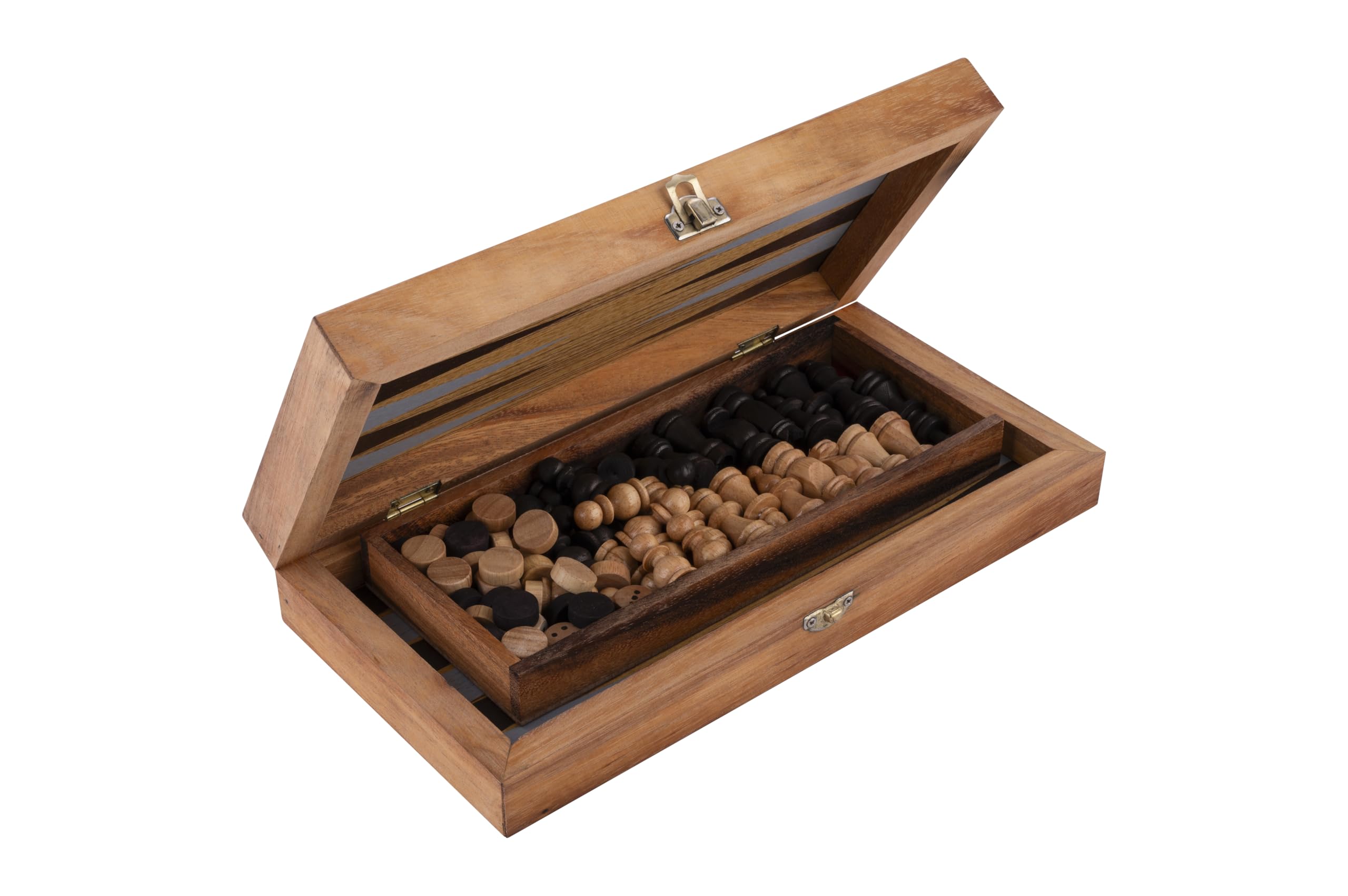 Engelhart, 350522-2-in-1 Large Wooden Chess & Backgammon Set including Notation 35 cm, Folding Board Game - Image 4