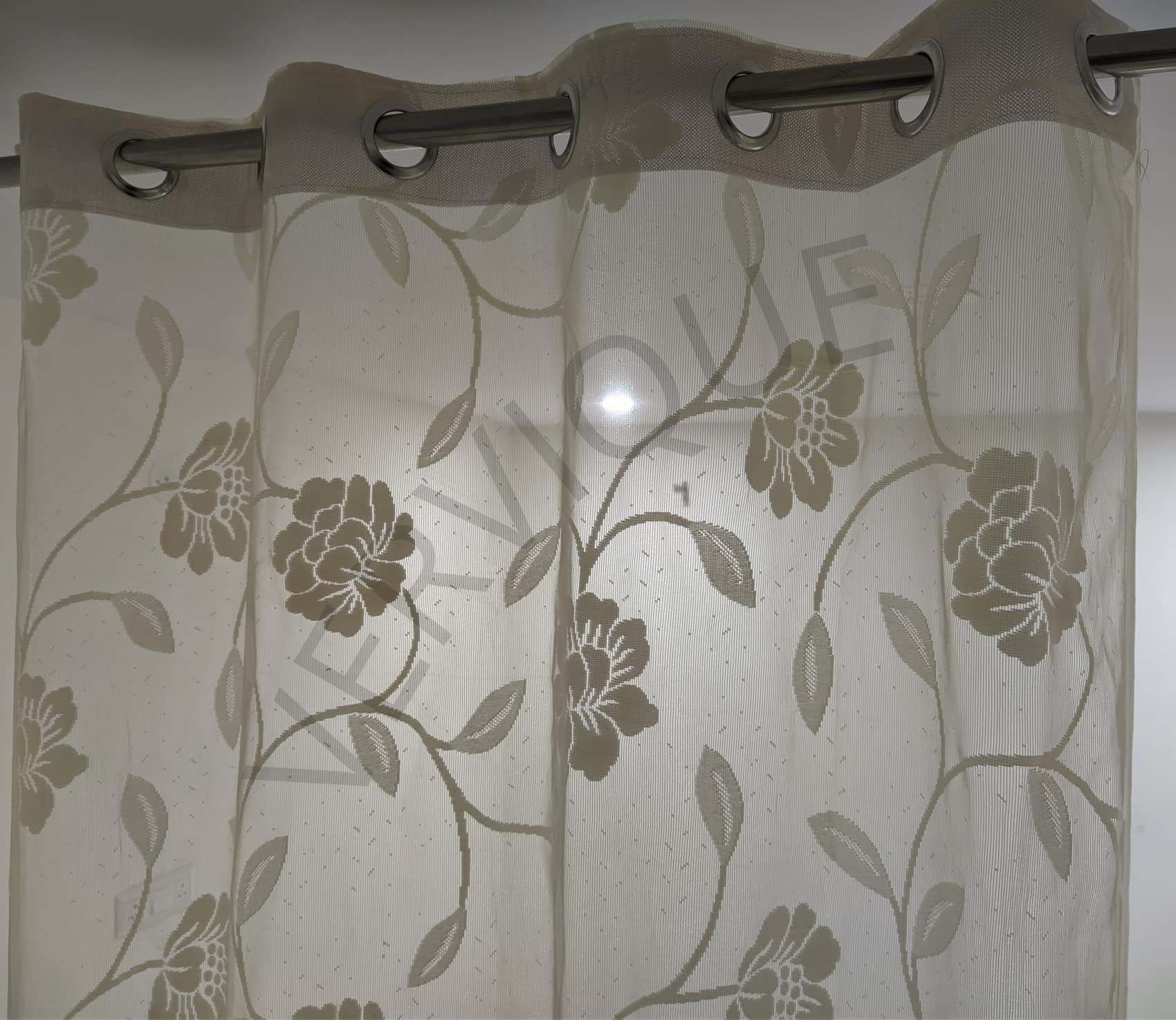 Vervique Heavy Polyester Beautiful Floral Design Tissue Net Door Curtains 9 Feet Long Set of 4 | 4 * 9ft | 122 * 274 cm | Parde for Living Room and Bedroom | Cream Curtains (B08QNL2K4C) Amazon Price History, Amazon Price Tracker