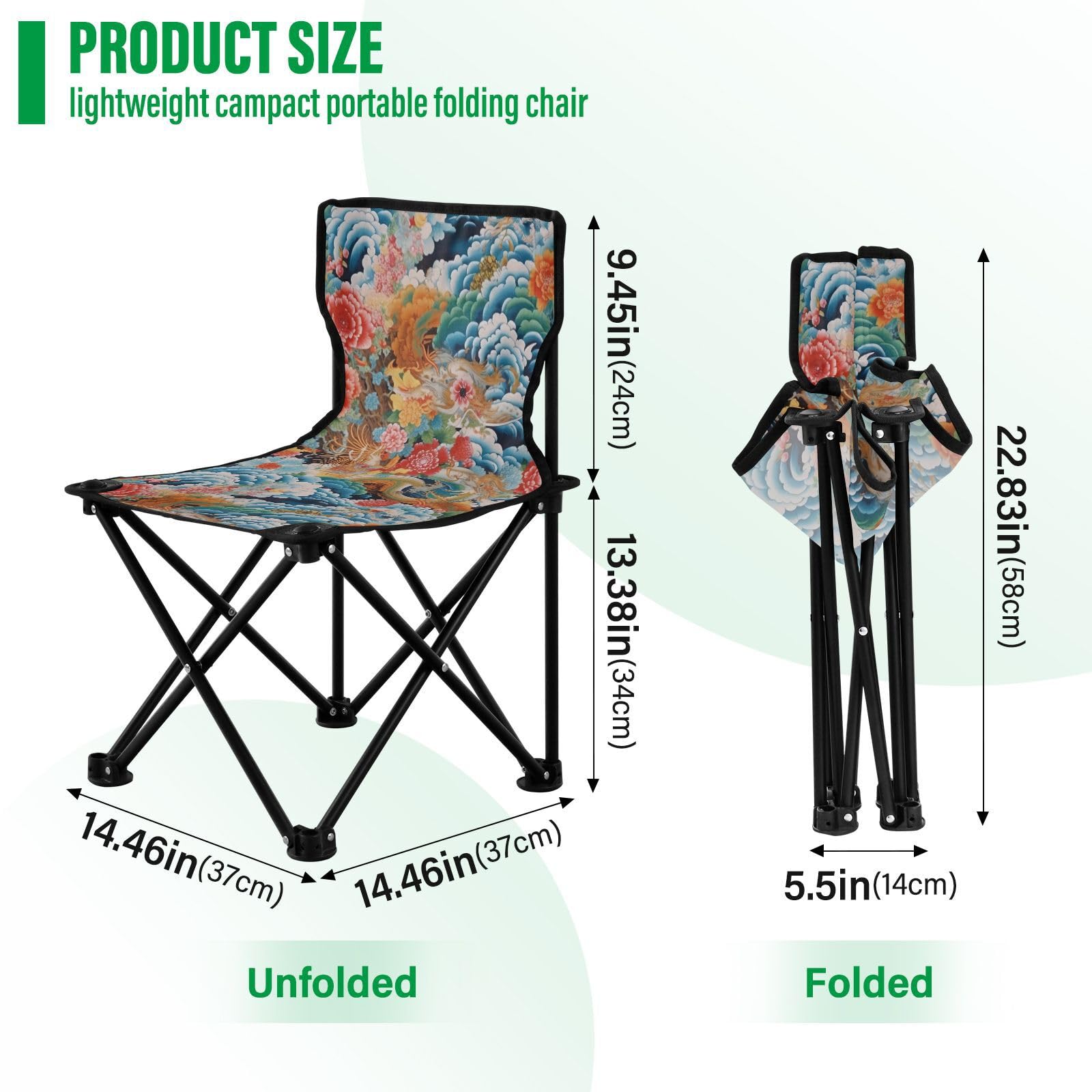 Amazon.com: Jihqo Japanese Style Flowers Camping Chair Lightweight