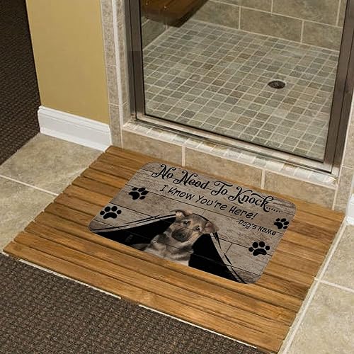 Miniatura 5 de Alfombra de suelo de pastor alemán, tapete de baño personalizado con bonito perro, tapete de baño de franela antideslizante para ducha, alfombra de