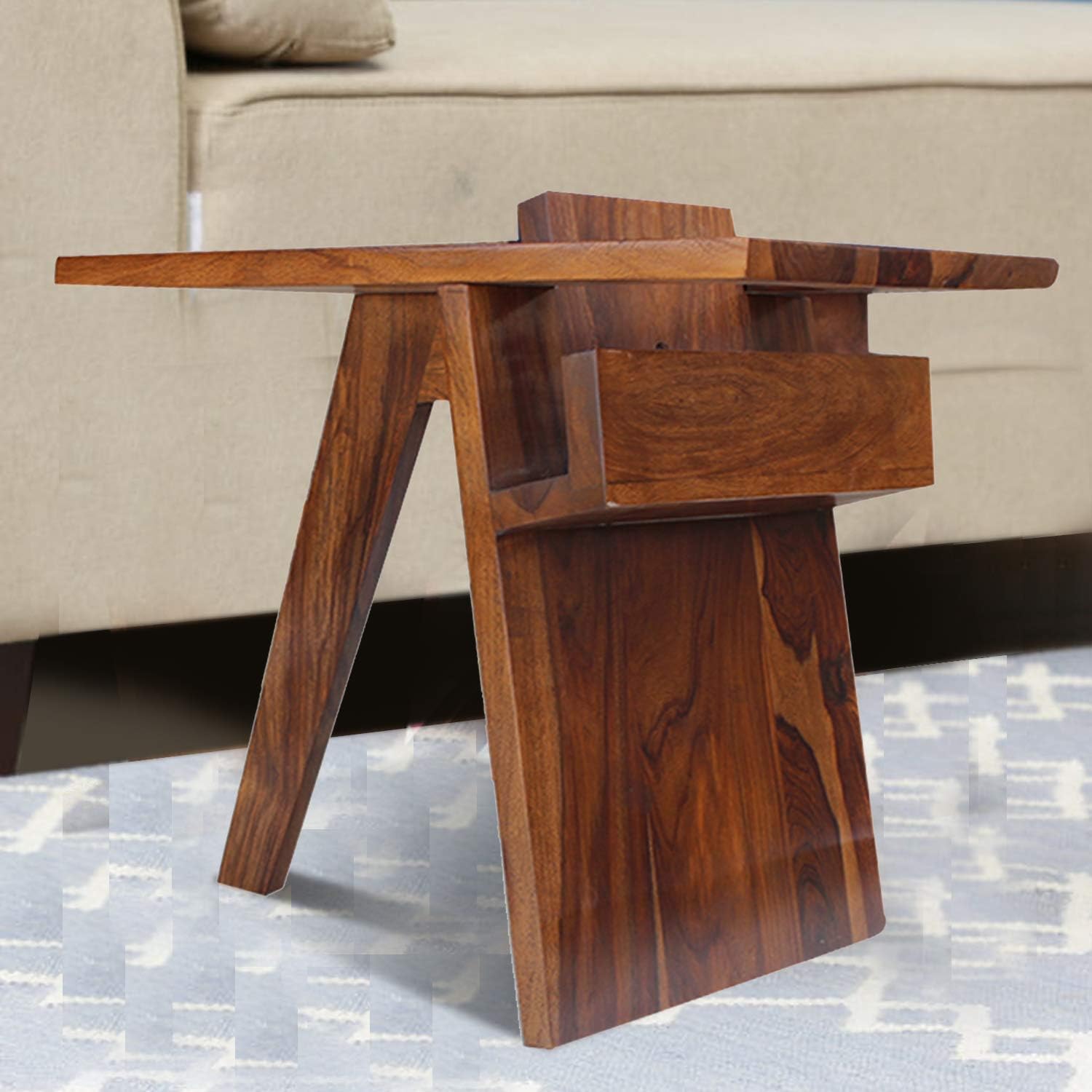 Sheesham Wood Magazine Rack, Solid Construction, Magazine Rack for Living Room Bedroom Home Wooden Furniture Solid Wood Night Stand-picture-18