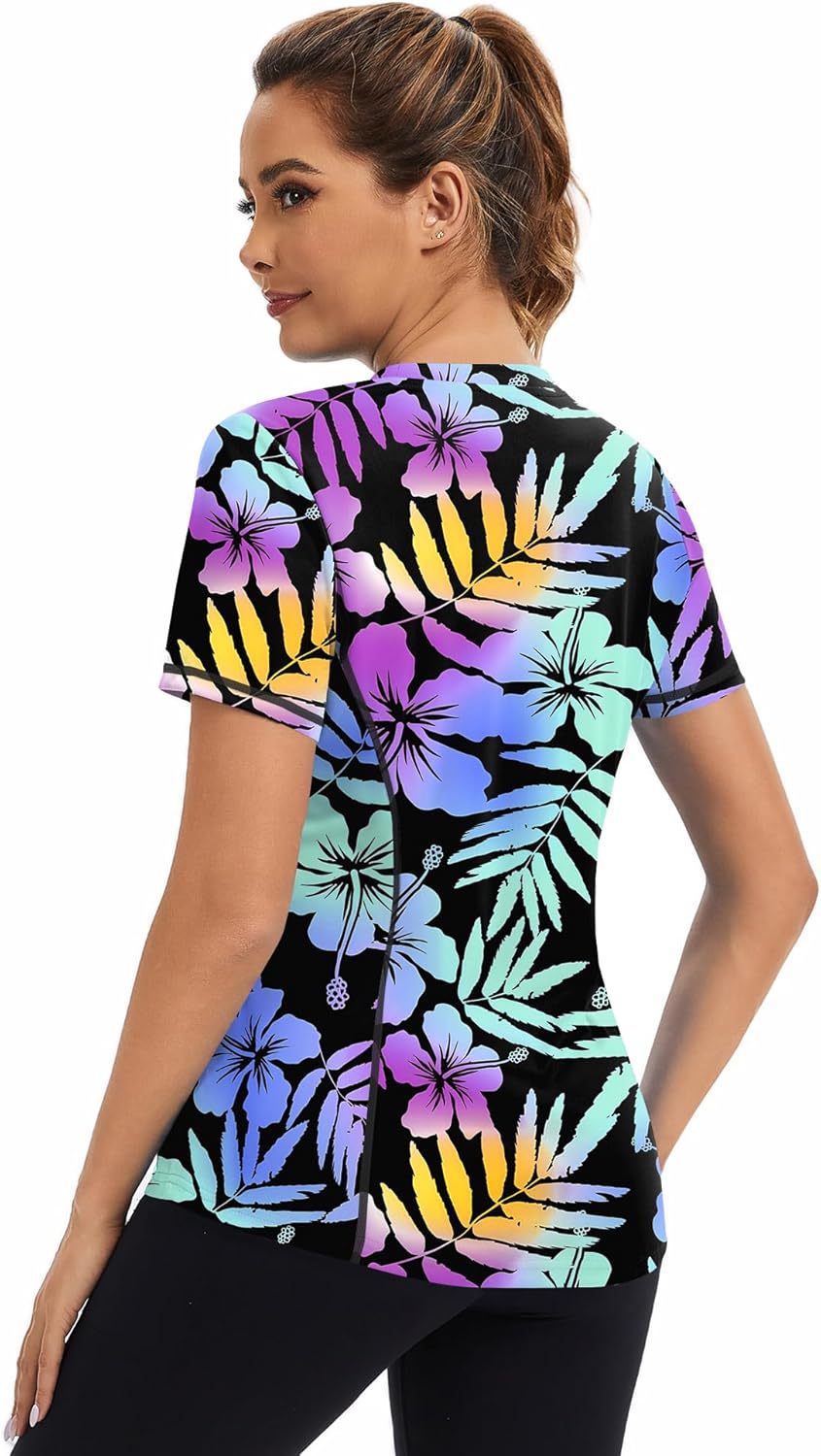 AVOOGUE Women's Short Sleeve Workout Tops Quick Dry Athletic UPF50+ Sun Protection Shirts Gym Hiking Running Yoga Clothes - Image 4