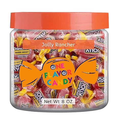 Jolly Rancher World's Best Flavor Fruit Hard Candy Caramelos a granel en frasco, sabrosos y deliciosos momentos (cereza, 8 onzas)