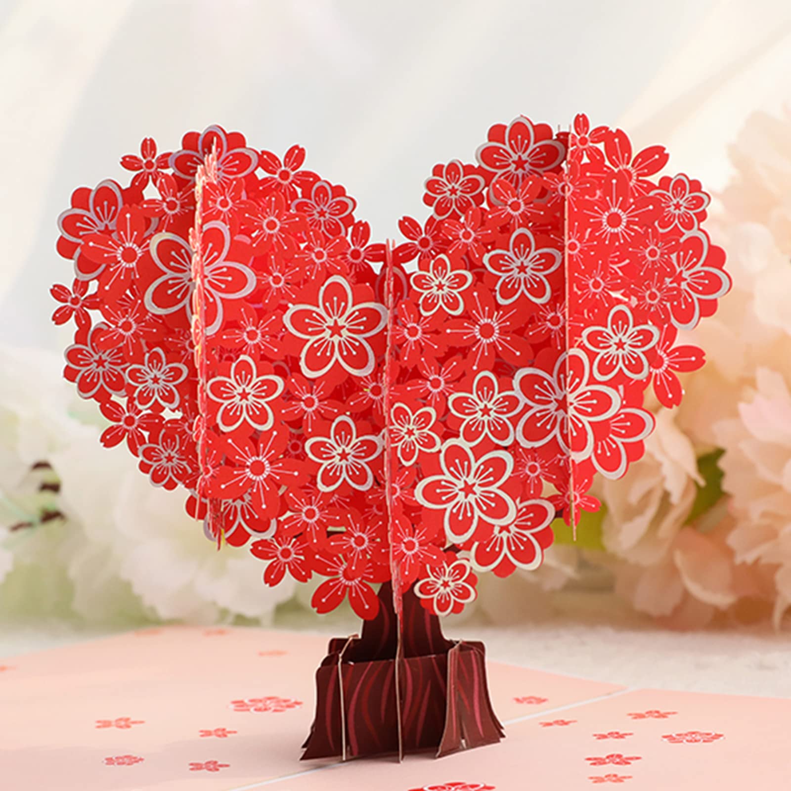 Penta Angel Handmade Cherry Blossom Card Pop Up 3D Flower Card Romantic