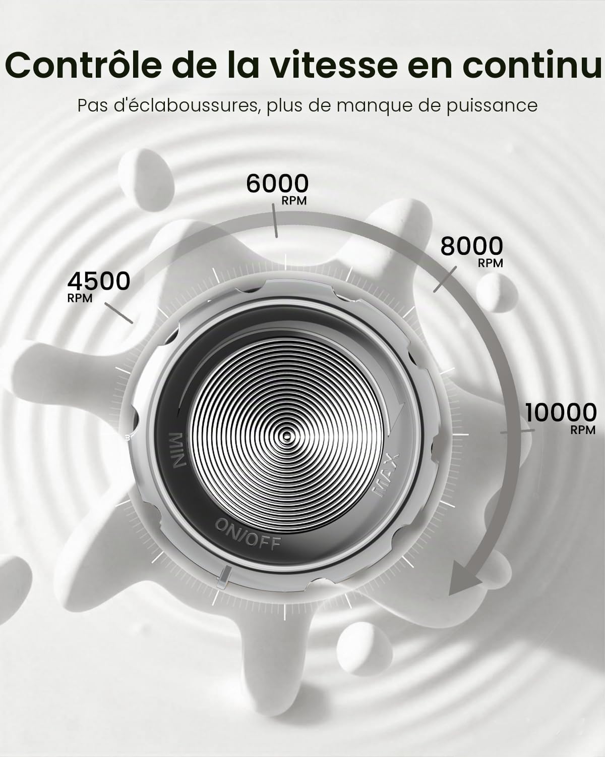 Maestri House Mousseur à lait de qualité barista, Mousseur Lait Rechargeable avec Contrôle de Vitesse Continu, Étanche IPX6, pour la Micro-Mousse et le Latte Art (Latte, Flat White)