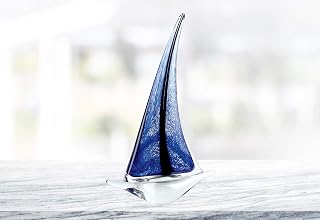 (D) Handcrafted 'Romance' Crystal Glass Centerpiece Heart Serving Bowl 5.5" D (Sailboat)