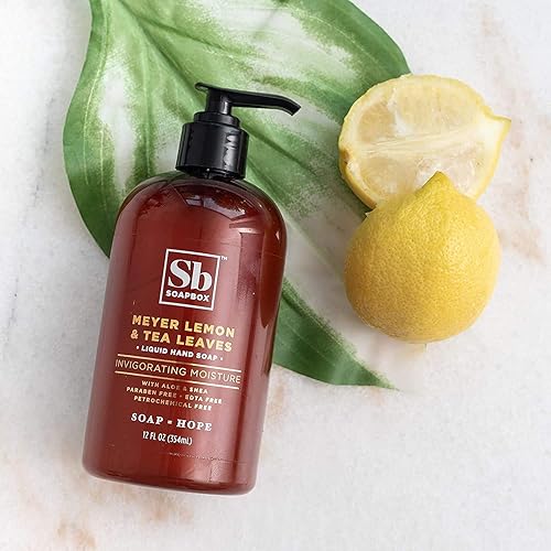 Miniatura 3 de Soapbox Paquete combinado de repuesto de jabón líquido para manos, leche de coco y sándalo + limón Meyer y hojas de té, repuestos de medio galón de