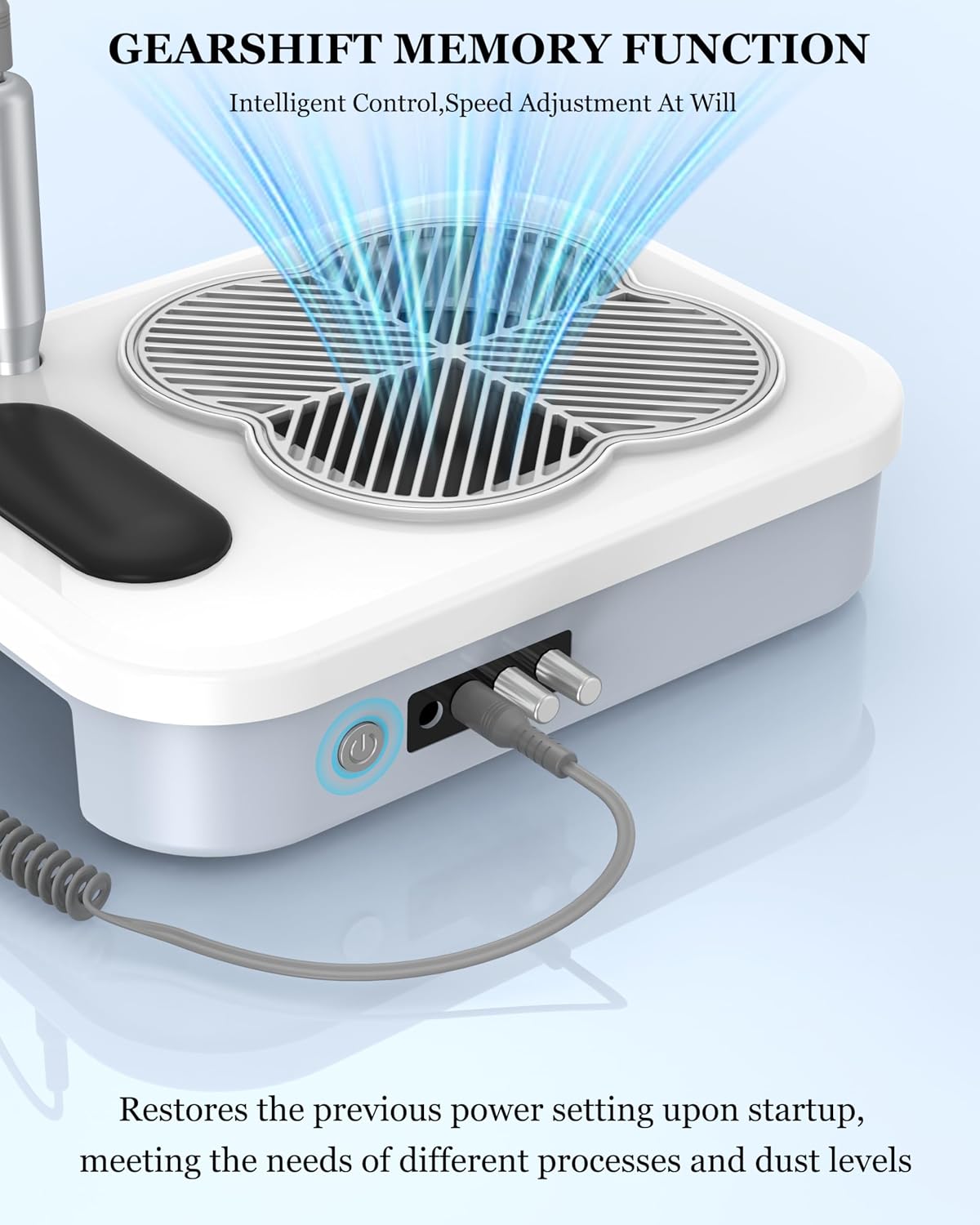 3-in-1 Nail Dust Collector with Electric Nail Drill File & UV Lamp - Dust Collector Nail Tech, Powerful Nail Vacuum Fan with Reusable Filter for Beginners, Nail Students, Daily Nail Care & Home Use