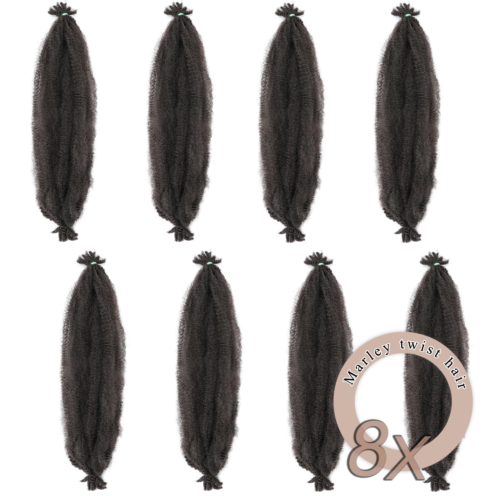 ZIYANGBABA Springy Afro Twist Hair Pre Fluffed Marley Twist Braiding Hair Spring Wrapping for Soft Locs Extensions 24 inch(Pack of 8) - Image 4