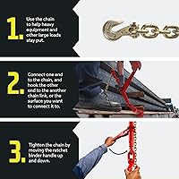 Vista 4 de Kit de carpeta de cadena de carga DC Cadena de carga de grado 70 extra larga de 20 pies de 3/8 pulgadas - y juego de carpetas de carga Cadena