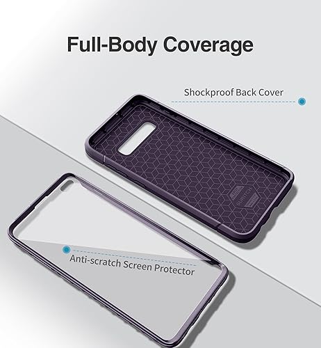Miniatura 5 de SURITCH Funda para Samsung Galaxy S10 Plus, protector de pantalla integrado Protección completa de 360 de grado militar, a prueba de golpes,