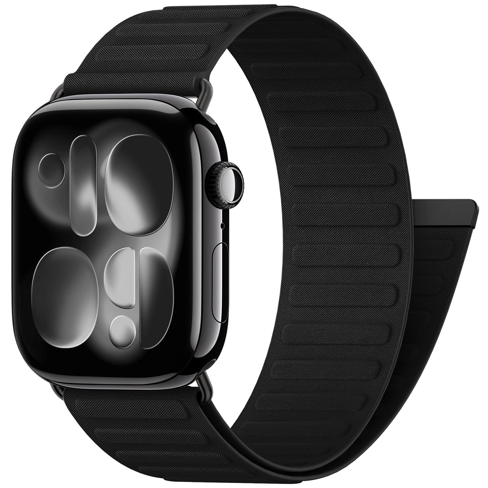 AMSKY Magnetisch Nylon Loop Kompatibel mit Apple Watch Armband 44mm 46mm 40mm 42mm 49mm 45mm 41mm 38mm, Weiche Sport Band mit Magnet für iWatch Series 11 10 9 8 7 6 5 4, Ultra SE 3 2 1