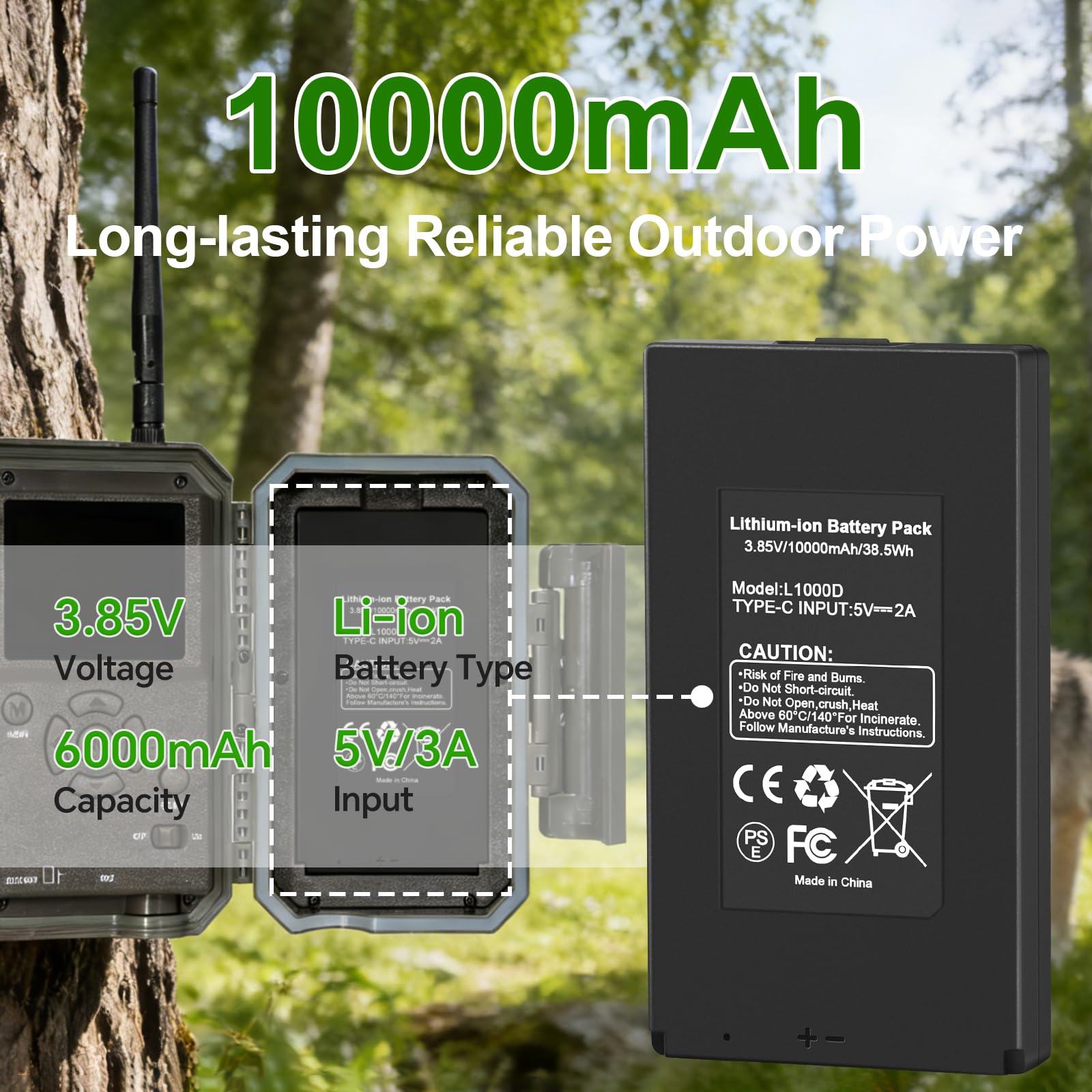 Batterie de Rechange pour Appareil Photo Trail GardePro E6P E8P X60P X66P