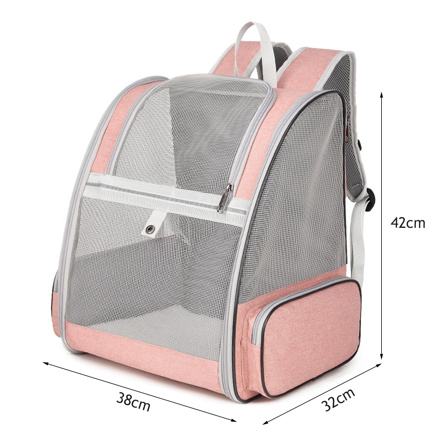 Zaino Trasportino per Animali Domestici, per Cani, Gatti, Cuccioli, Rete Completamente Ventilata, Approvato Dalle Compagnie Aeree, Progettato per Viaggi, Escursioni, Passeggiate All'Aperto (Rosa)
