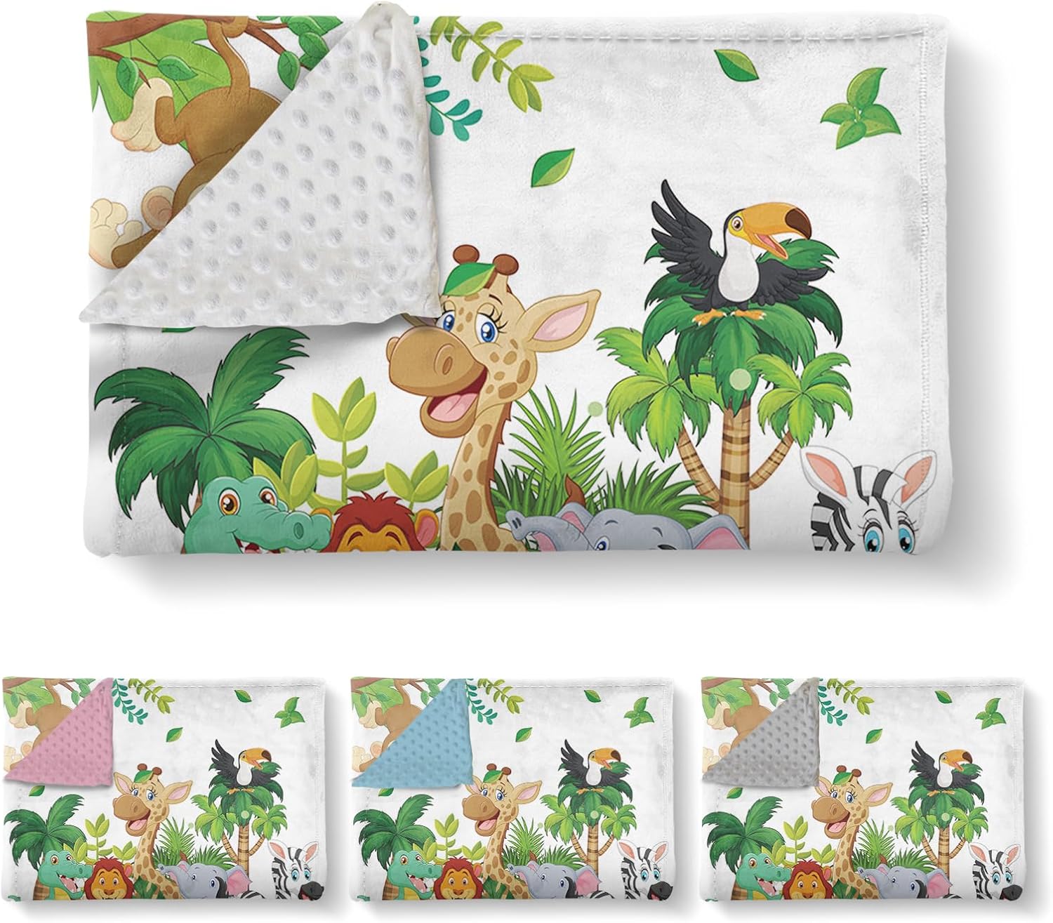 Terwex Custom Name Crib Bedding Set, 3 Pcs Personalized Baby Crib Bedding Set, Soft Forest Animals Nursery Crib Sets for Boys Girls, Double Layer Toddler Bedding Set Customized Gifts for Newborn Kids