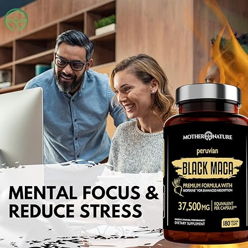 Miniatura 5 de Extracto de raíz de maca negra orgánica de la más alta potencia 501, 37,500 mg, suministro para 6 meses, aumenta la resistencia, el rendimiento, la