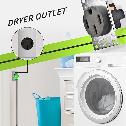 Miniatura 6 de RVMATE NEMA TT-30R Receptáculo, salida RV de 30 amperios, hoja recta de 125 voltios, reemplazo de potencia de montaje empotrado, 2 polos, 3 cables,