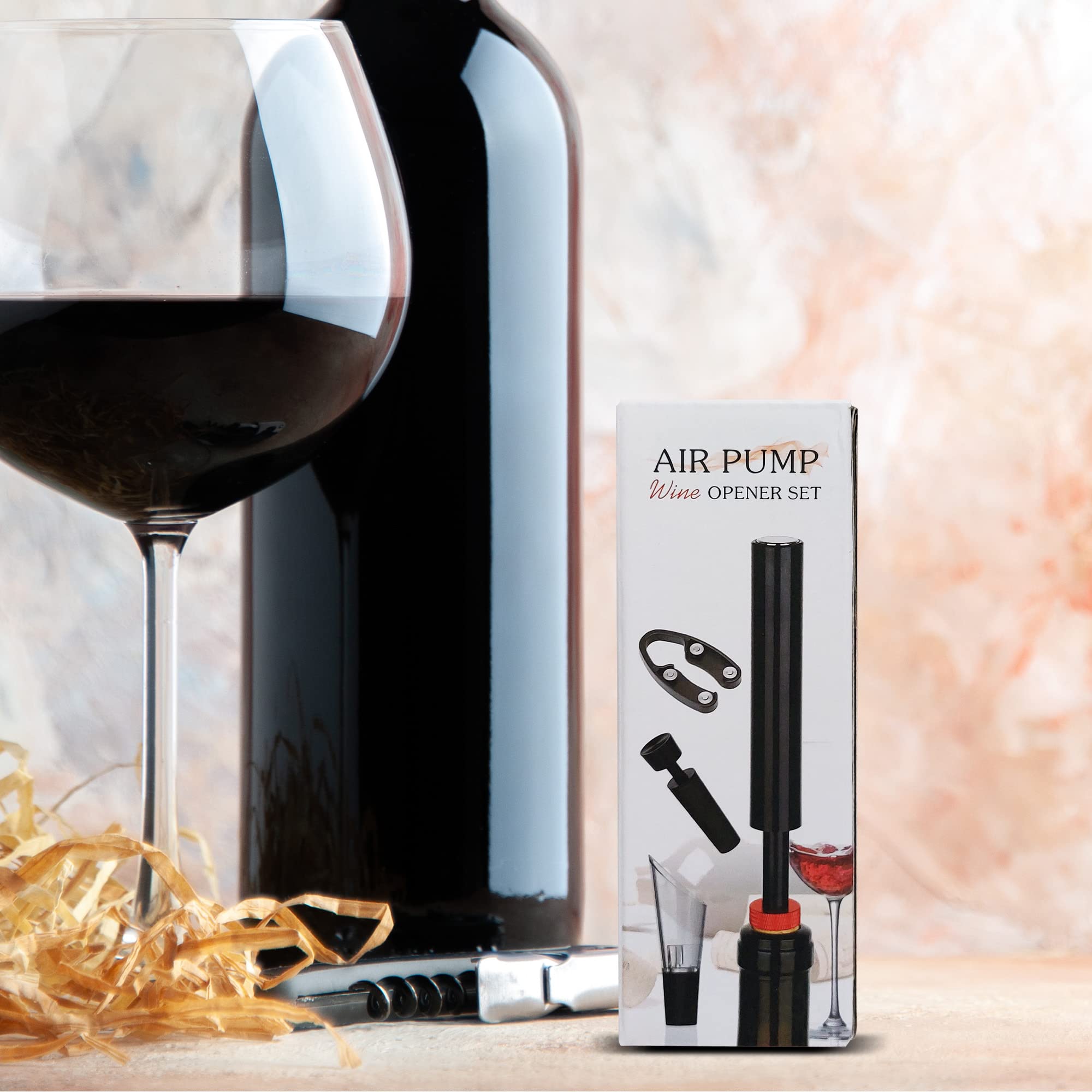 SEED Sacacorchos de aire comprimido profesional – Abre botellas de vino sin esfuerzo y sin romper el corcho – Ideal para cenas, regalos y amantes del vino – abridor vino (Set)
